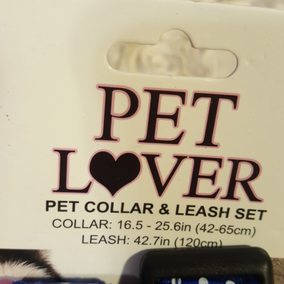 Dog Collar & Leash Set Blue Polka Dot Adjustable Walking Set - Picture 5 of 11